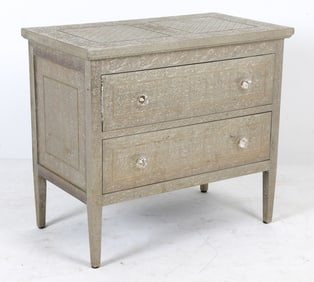 ABC FURNITURE TIN CLAD CHEST OF DRAWERS