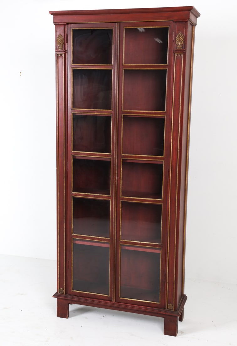 LOUIS XVI STYLE PAINTED WOODEN BOOKCASE CABINET (1 of 8)
