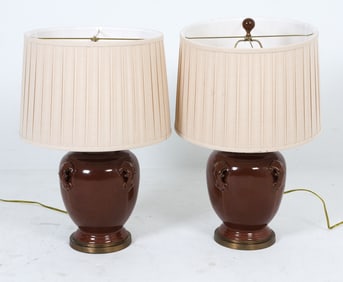 PAIR OF CURREY & COMPANY CERAMIC TABLE LAMPS