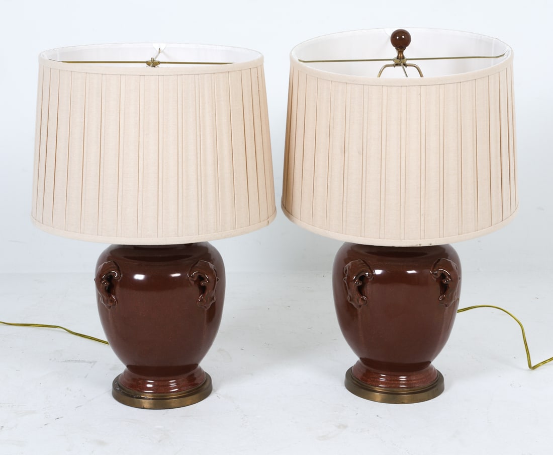 PAIR OF CURREY & COMPANY CERAMIC TABLE LAMPS (1 of 11)