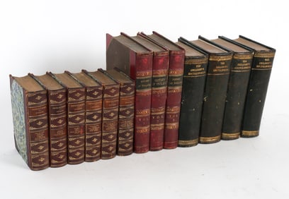 ANTIQUE LEATHER BOUND BOOK GROUPING