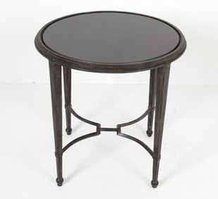 DECO STYLE IRON & STONE SIDE TABLE