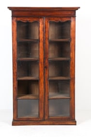ANTIQUE MAHOGANY GLASS DOOR BOOKCASE