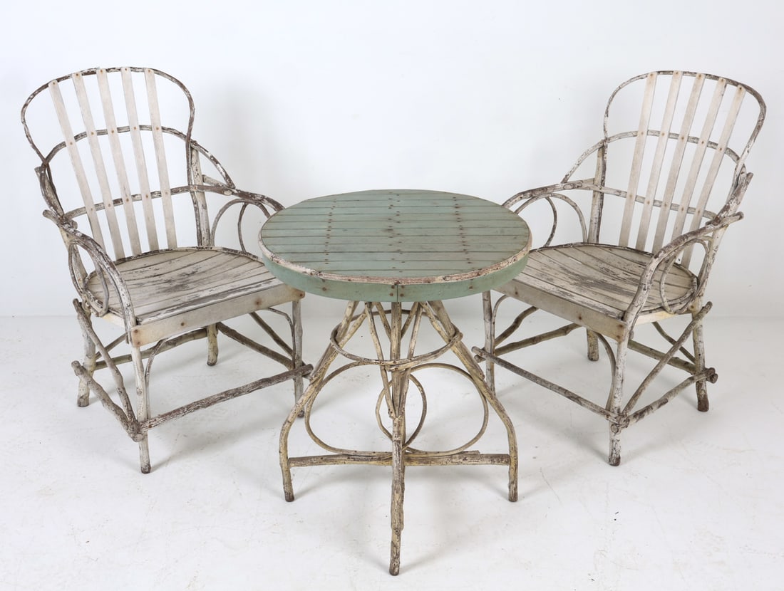 ANTIQUE PAINTED BENTWOOD OUTDOOR SUITE (1 of 13)