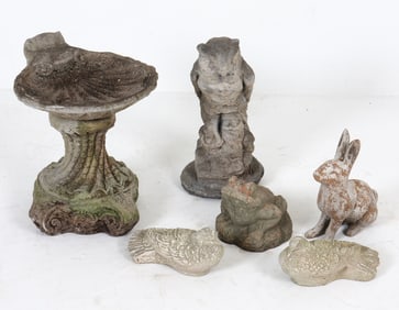 OUTDOOR CEMENT GARDEN SCULPTURE GROUPING