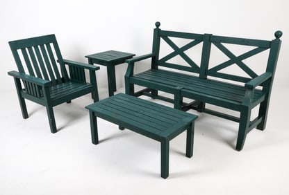 CONTEMPORARY LACQUERED WOODEN OUTDOOR SUITE