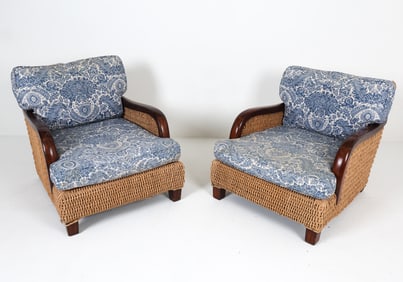 PAIR RALPH LAUREN BARRYMORE ROPE CHAIRS