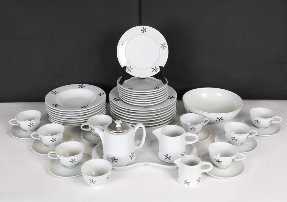 JONAS BOHLIN RORSTRAND PORCELAIN GROUPING: Stamped under bottoms. Swedish. Dimensions: Dinner Plates Dia. 11.25". Condition: Minor scuffs, presents well overall.