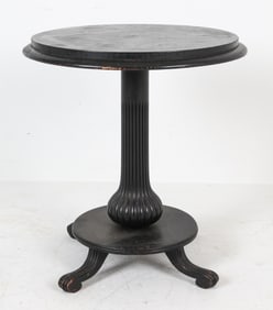 ANTIQUE PAINTED PEDESTAL SIDE TABLE