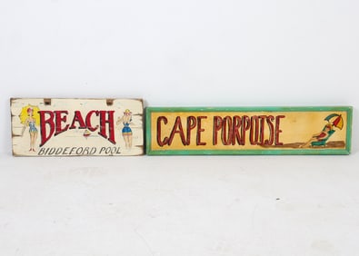 WOODEN PAINTED BEACH SIGNS