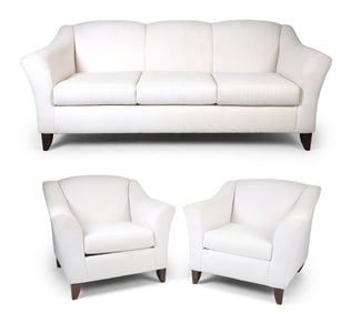 CONTEMPORARY WHITE SOFA SUITE