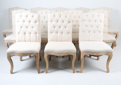 (12) CONTEMPORARY TUFTED DINING CHAIRS