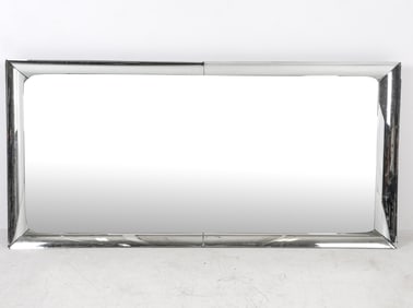 CONTEMPORARY LARGE CHROME WALL MIRROR