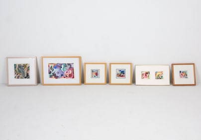 LAYNE (20TH C.) ABSTRACT WATERCOLOR GROUPING