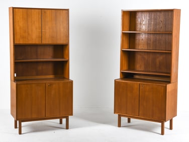 PAIR OF SWEDISH TEAK BOOKCASE CABINETS C. 1960S