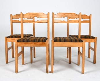 (4) KJAERNULF STYLE SWEDISH PINE DINING CHAIRS