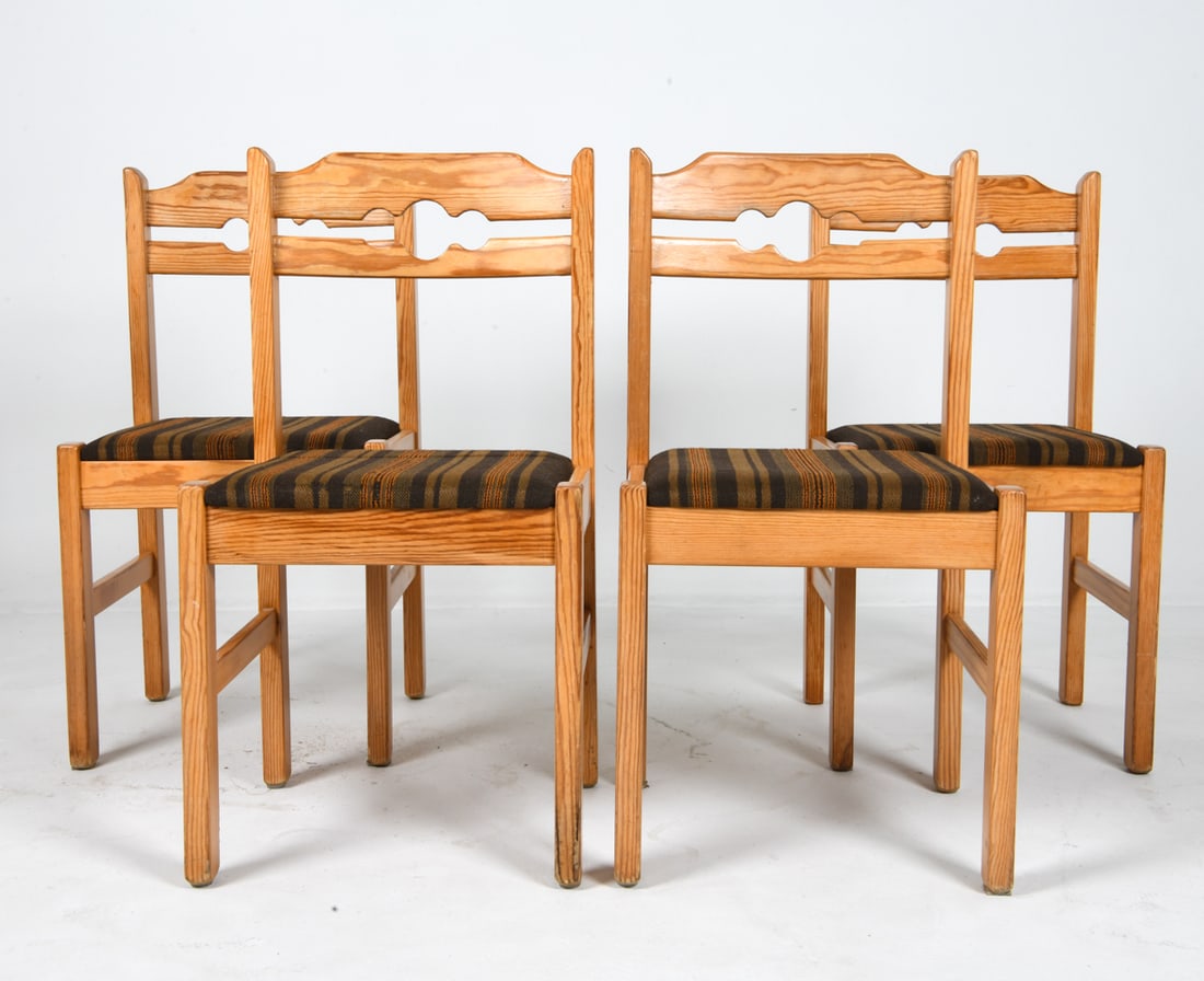 (4) KJAERNULF STYLE SWEDISH PINE DINING CHAIRS (1 of 17)
