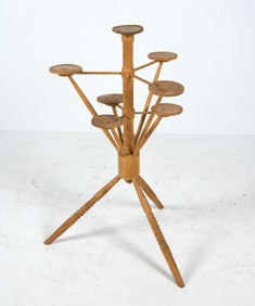 SWEDISH ATOMIC PINE PEDESTAL PLANT STAND