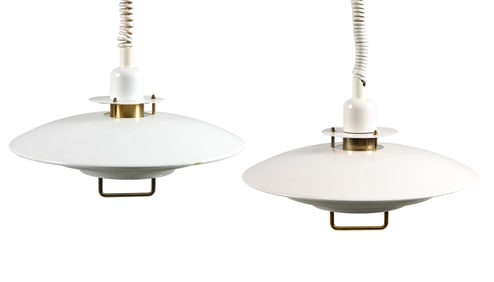 PAIR OF BELID PRIMUS II SWEDISH PENDANT LIGHTS