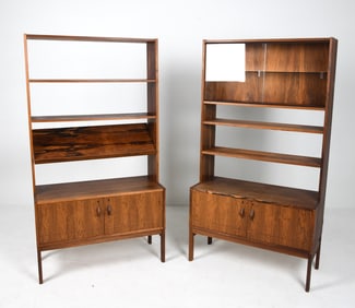 PAIR OF SWEDISH ROSEWOOD BOOKCASE CABINETS 1960S