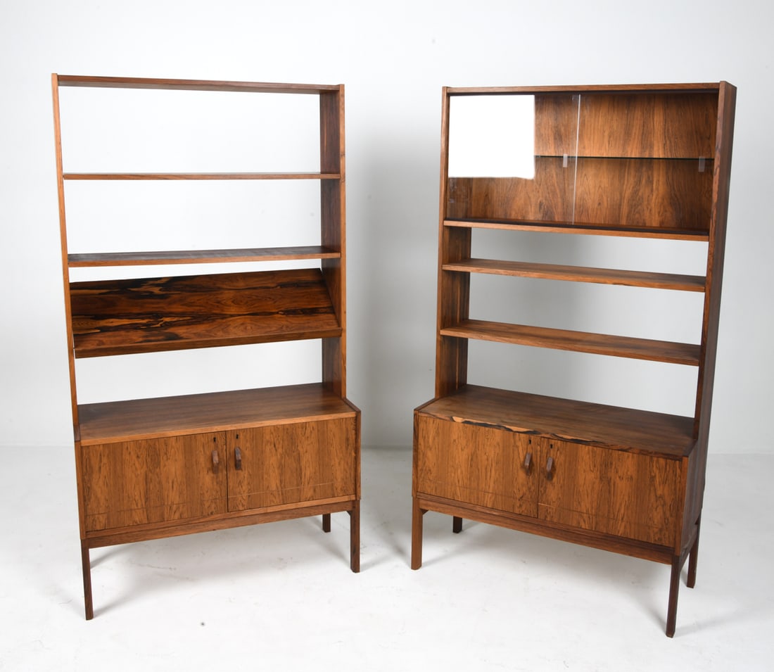 PAIR OF SWEDISH ROSEWOOD BOOKCASE CABINETS 1960S (1 of 16)