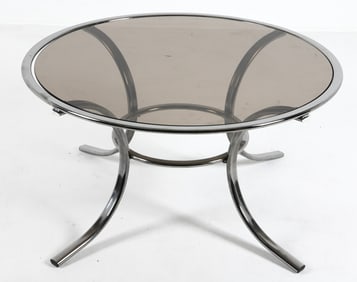 ATTR. GASTONE RINALDI ITALIAN CHROME COFFEE TABLE