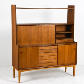 BRANTORPS SWEDISH TEAK SECRETARY BOOKCASE C. 1960S
