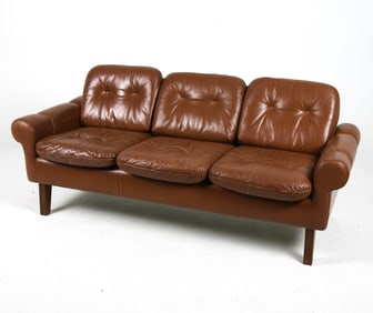 STYLE OF RISTO HALME "LOMBARDIA" LEATHER SOFA