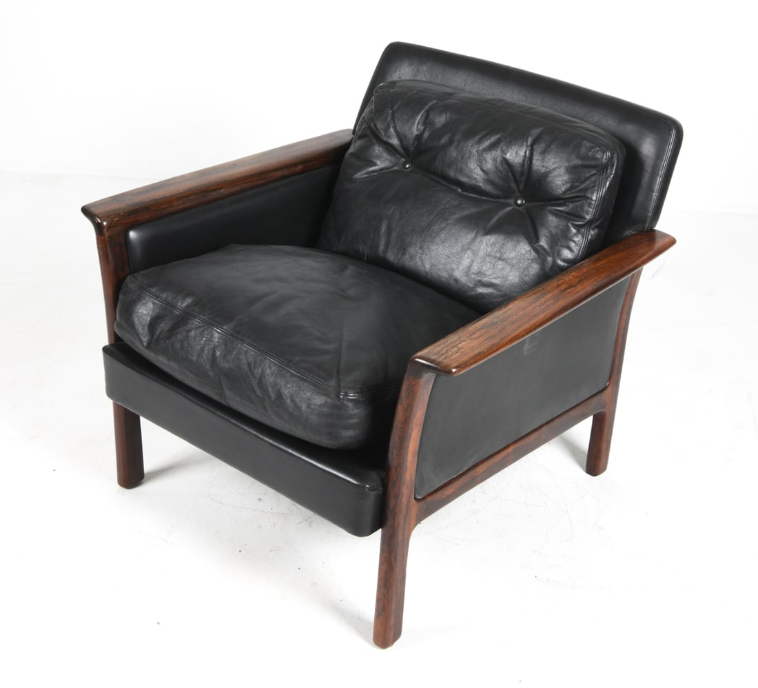 BRODERNA ANDERSSON ROSEWOOD & LEATHER LOUNGE CHAIR (1 of 17)