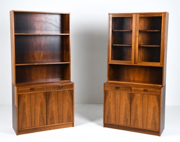STYLE FRIDHAGEN SWEDISH ROSEWOOD BOOKCASE CABINETS