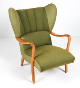 ALFRED CHRISTENSEN STYLE WINGBACK LOUNGE CHAIR