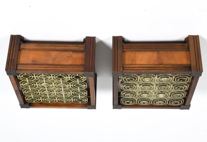 PAIR OF HOLGER JOHANSSON STYLE PINE CEILING LIGHTS