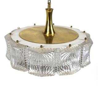 ATTR. CARL FAGERLUND CRYSTAL PENDANT LIGHT C.1970S