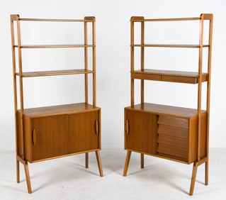 PAIR OF SWEDISH TEAK BOOKCASE CABINETS C. 1950S