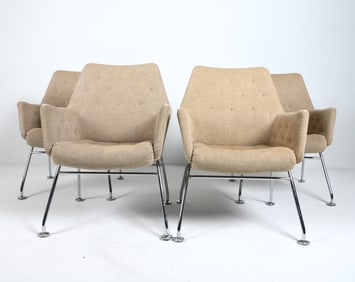 (4) BRUNO MATHSSON DUX "MIRJA" LOUNGE CHAIRS 1970S