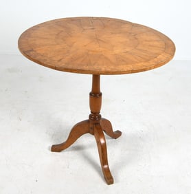 ANTIQUE SWEDISH BIRCH TILT TOP TABLE