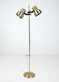 BELID SWEDISH BRASS 2-LIGHT FLOOR LAMP C. 1970S