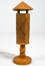 LEIF WIKNER STYLE SWEDISH PINE TABLE LAMP C. 1970S