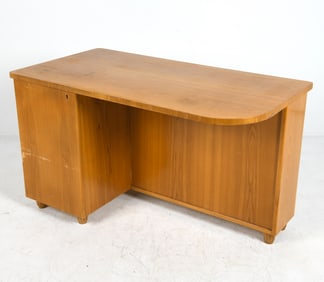 SWEDISH ART DECO ELM DESK C. 1950S