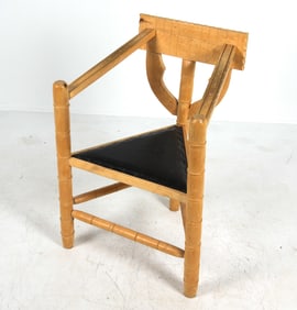 SWEDISH CARVED BEECH "MONK" CHAIR C. 1960S