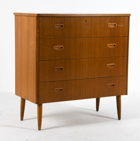 SWEDISH TEAK CHEST OF DRAWERS C. 1960S