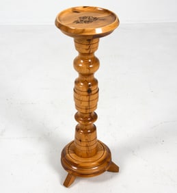 SWEDISH TURNED PINE PEDESTAL STAND C. 1970S