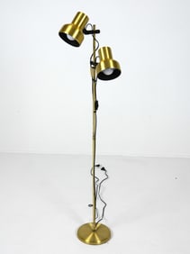 ATTR. BELID SWEDISH BRASS 2-LIGHT FLOOR LAMP 1970S