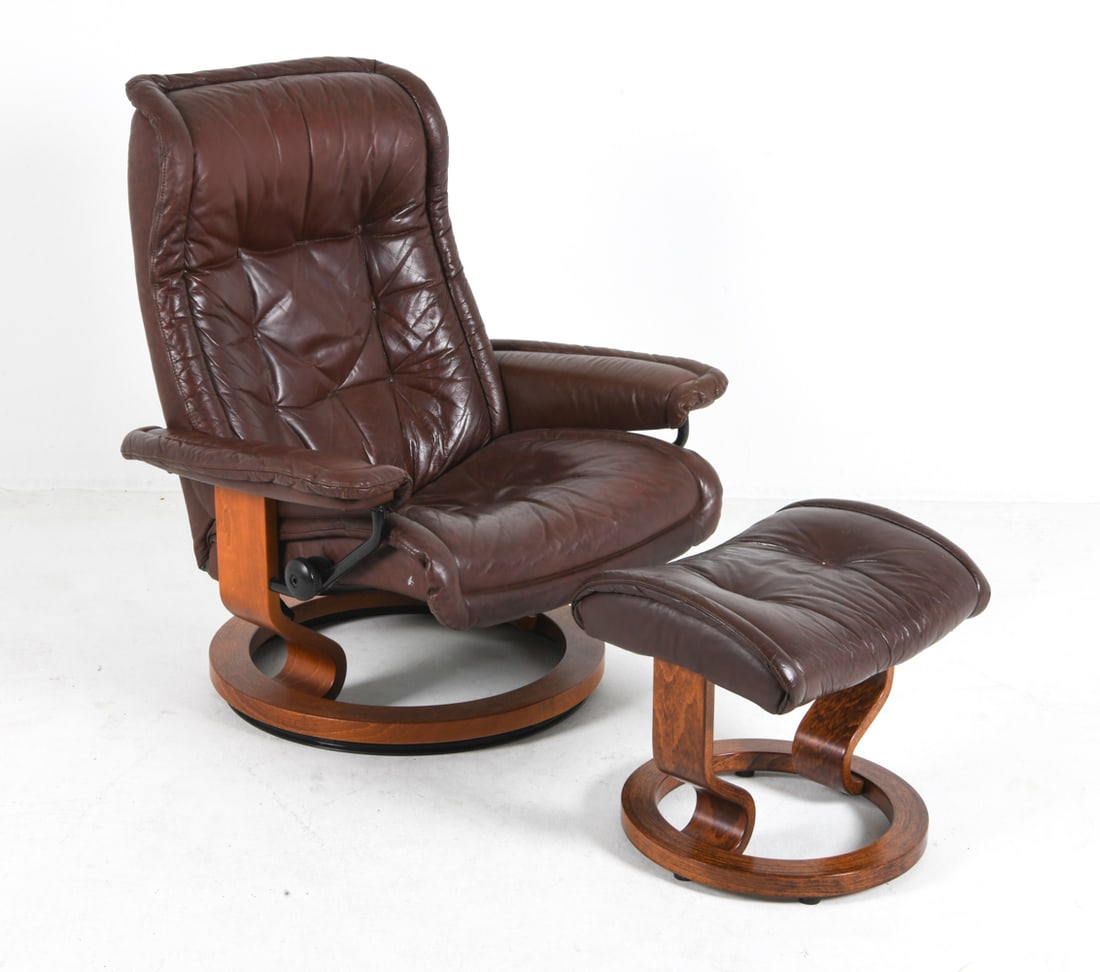 EKORNESS STRESSLESS LEATHER LOUNGE CHAIR (1 of 15)