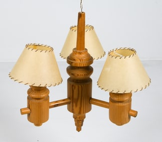 SWEDISH PINE CHANDELIER C. 1970S