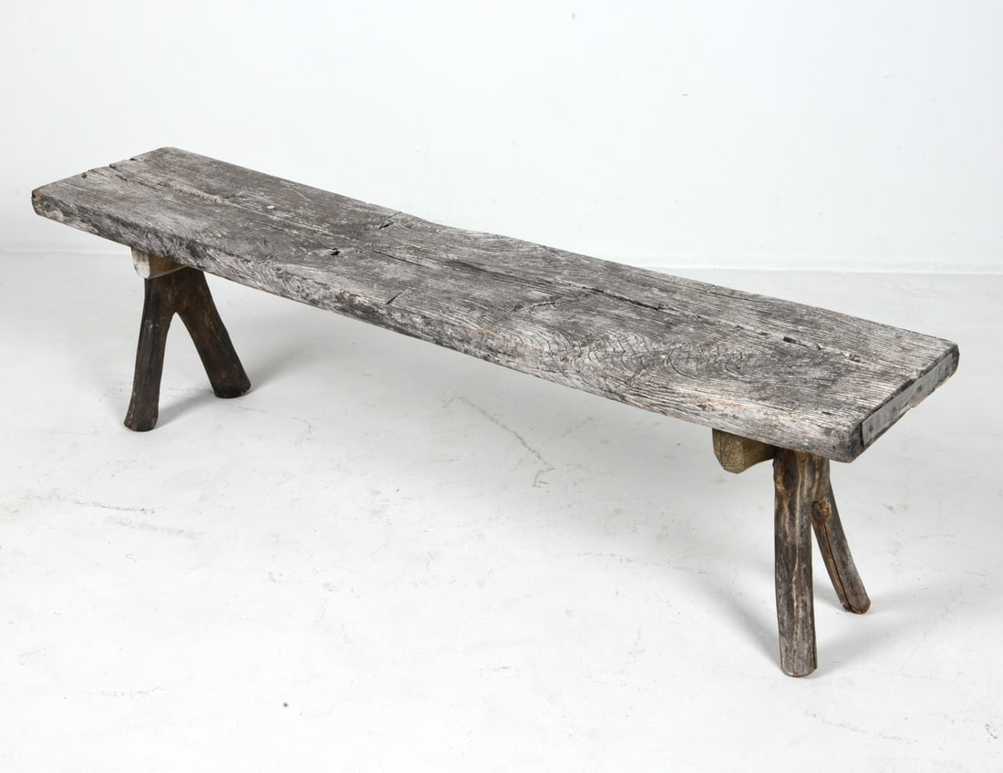 ANTIQUE SWEDISH OAK WEATHERED LONG BENCH (1 of 16)