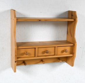 SWEDISH PINE WALL SHELF C. 1970S