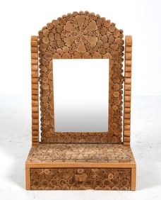 SWEDISH PINE VANITY MIRROR C. 1970S