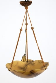 ART DECO SWEDISH GLASS PENDANT CHANDELIER C. 1930S