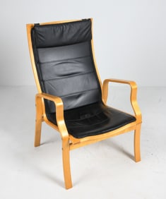 STYLE OF FINN OSTERGAARD DANISH BEECH LOUNGE CHAIR